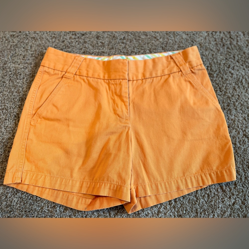 J Crew Chino Shorts Size 6 Orange. 1392